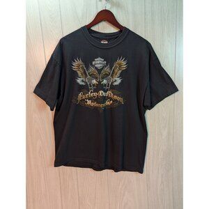 2002 Harley Davidson Eagle Skeleton Shirt Ride Hard Skull Bones Sz XL